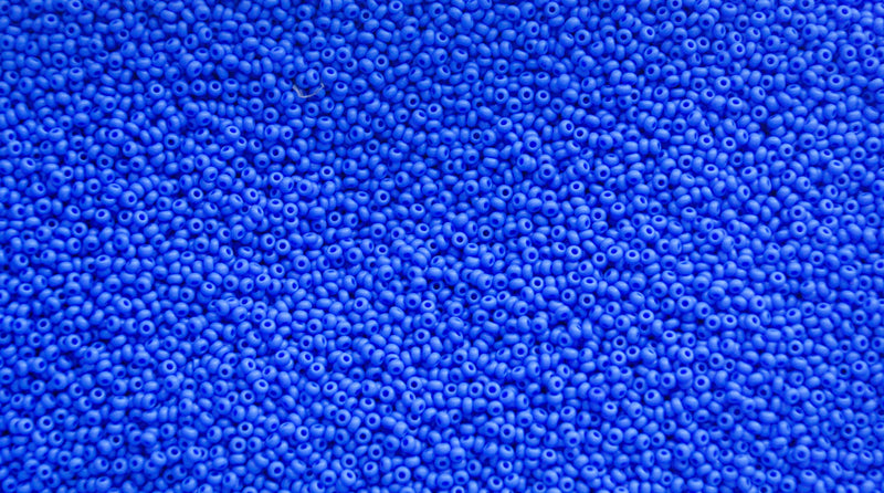 Opaque Light Royal Blue Matte Czech Seed Beads, Size 10/0