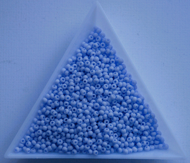 Opaque Powder Blue Matte Czech Seed Beads, Size 10/0