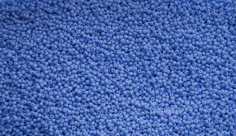 Opaque Powder Blue Matte Czech Seed Beads, Size 10/0