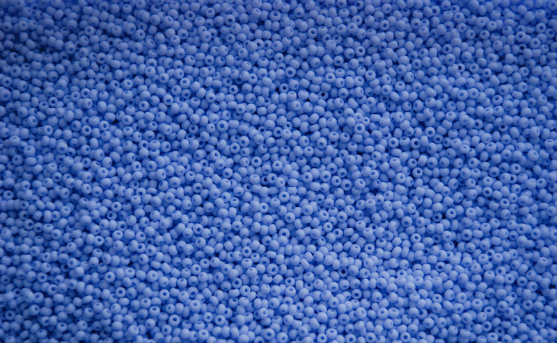 Opaque Powder Blue Matte Czech Seed Beads, Size 10/0