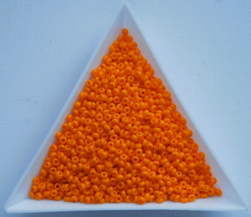 Opaque Orange Czech Seed Beads, Size 10/0