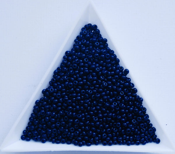 Opaque Blue Czech Seed Beads, 10/0