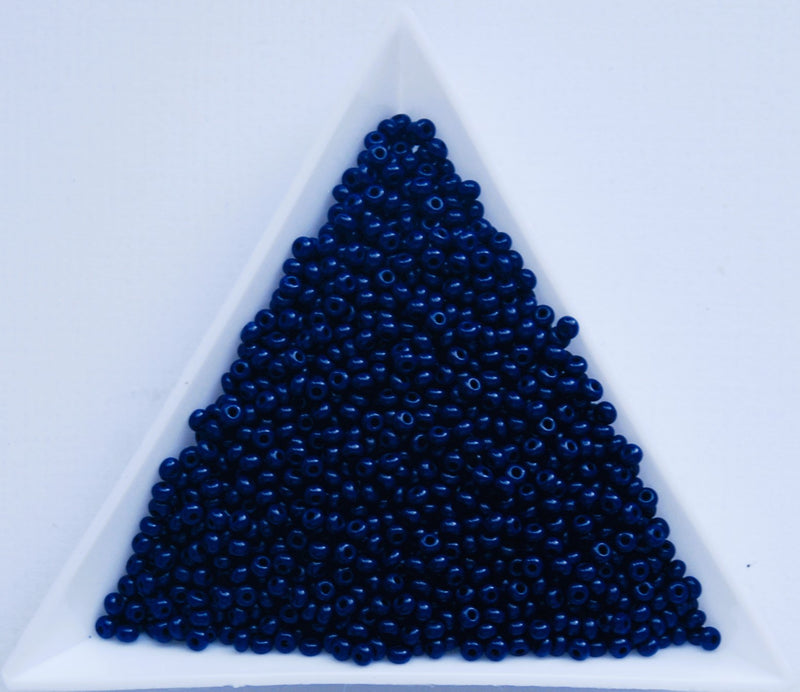 Opaque Blue Czech Seed Beads, 10/0