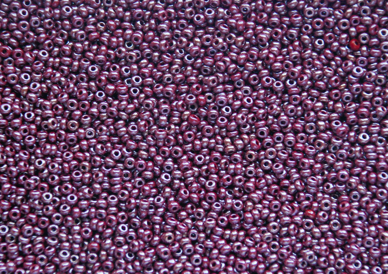 Opaque Medium Brown Luster Czech Seed Beads, Size 10/0