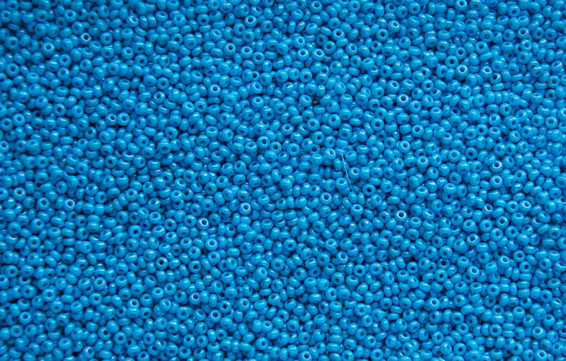 Opaque Blue Rainbow Czech Seed Beads, Size 10/0