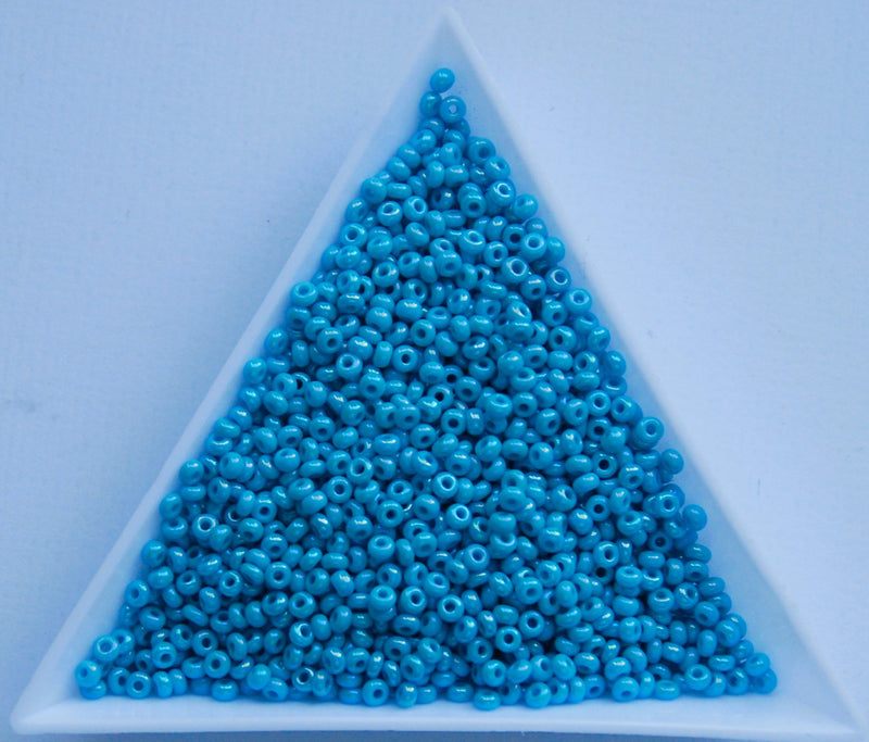 Opaque Blue Rainbow Czech Seed Beads, Size 10/0