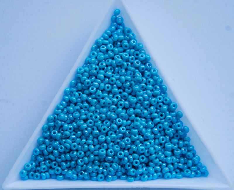 Opaque Blue Rainbow Czech Seed Beads, Size 10/0