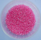 Silver-Lined Dyed Pink Czech Seed Beads, Size 10/0