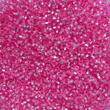 Silver-Lined Dyed Pink Czech Seed Beads, Size 10/0