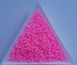 Opaque Dyed Iris Pink Czech Seed Beads, Size 10/0