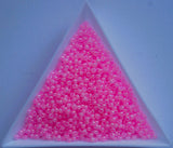 Opaque Dyed Iris Pink Czech Seed Beads, Size 10/0