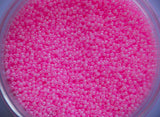 Opaque Dyed Iris Pink Czech Seed Beads, Size 10/0