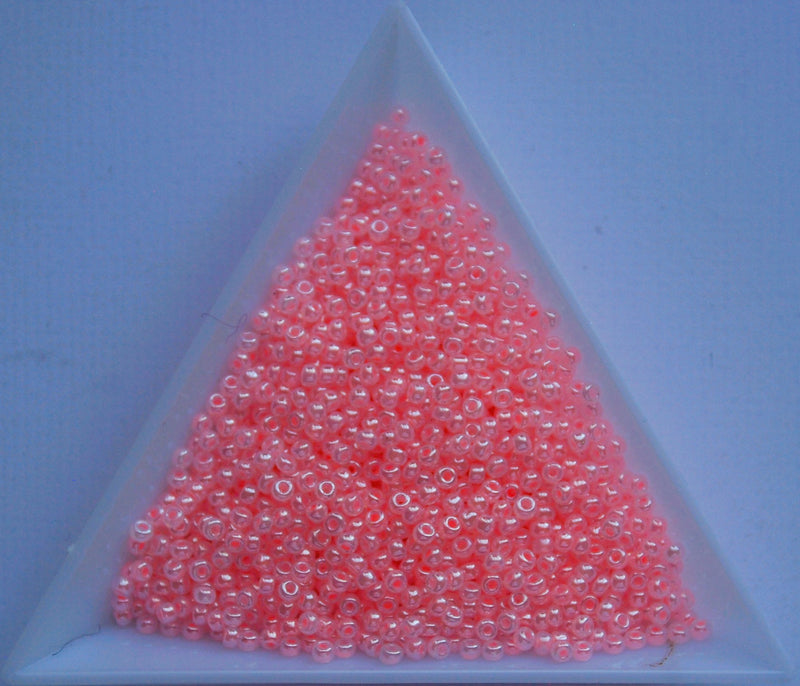 Pink Ceylon Czech Seed Beads, Size 10/0