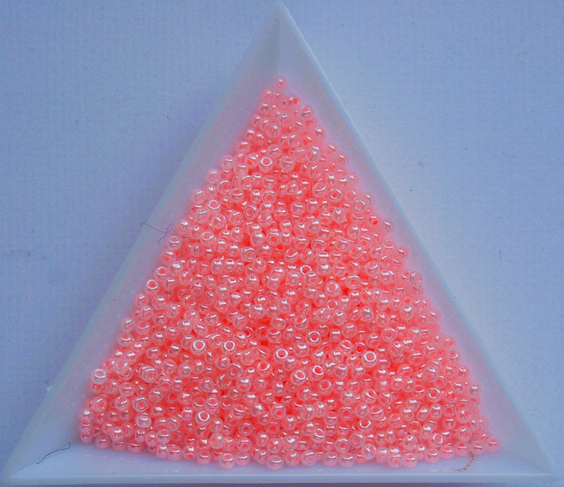 Pink Ceylon Czech Seed Beads, Size 10/0