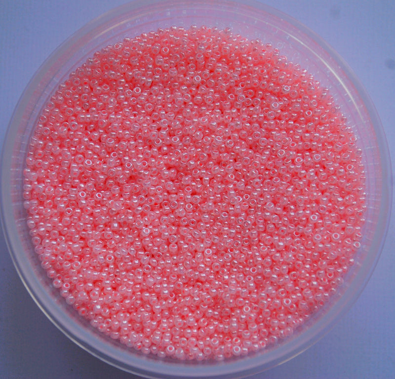 Pink Ceylon Czech Seed Beads, Size 10/0