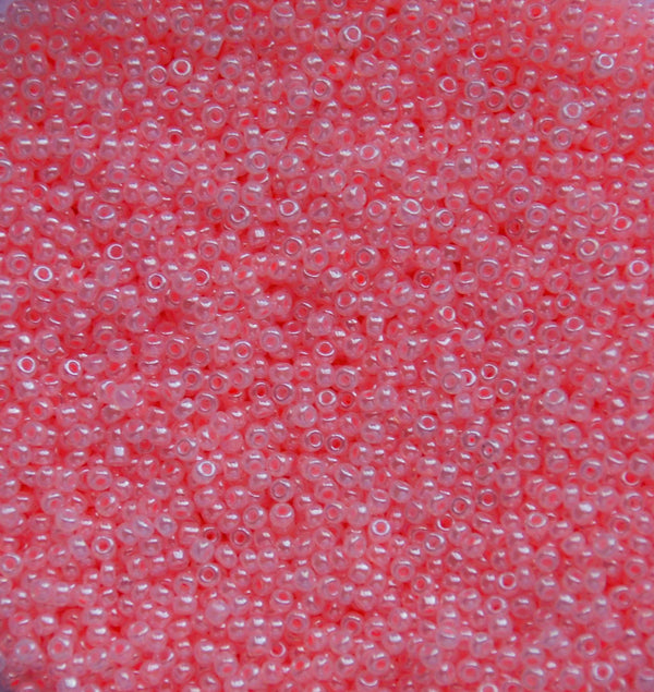 Pink Ceylon Czech Seed Beads, Size 10/0