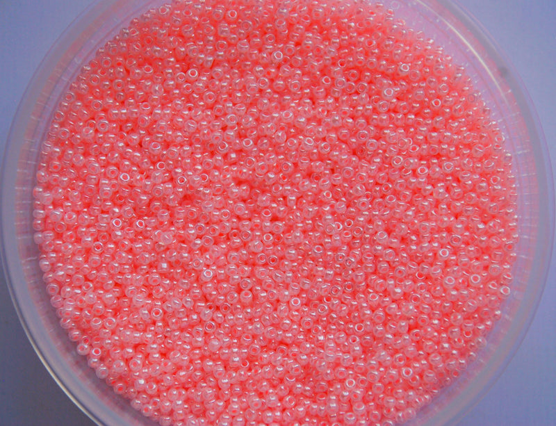 Pink Ceylon Czech Seed Beads, Size 10/0