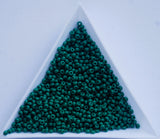 Opaque Medium Green Czech Seed Beads, 10/0