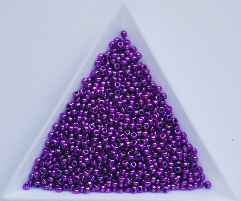 Metallic Purple Czech Seed Beads, 10/0