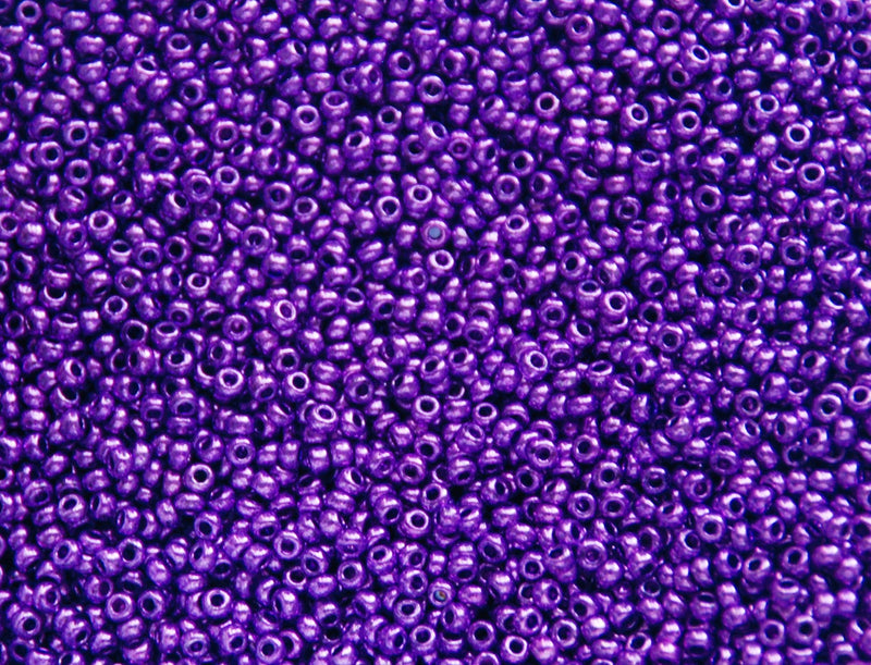 Metallic Purple Czech Seed Beads, 10/0