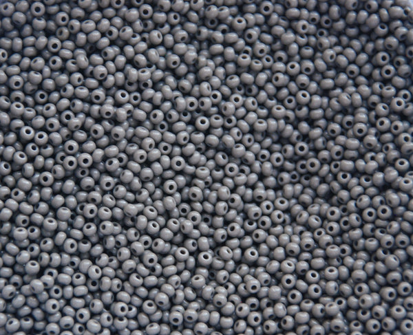 Czech Seed Beads 10/0 in Opaque Grey Color