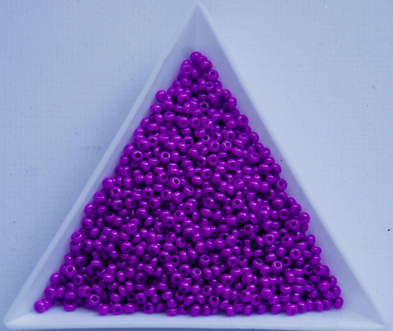 Opaque Dyed Dark Violet Czech Seed Beads, 10/0