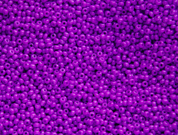 Opaque Dyed Dark Violet Czech Seed Beads, 10/0