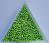 Opaque Pale Green Czech Seed Beads, 10/0