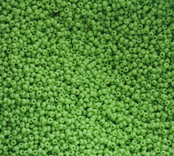 Opaque Pale Green Czech Seed Beads, 10/0