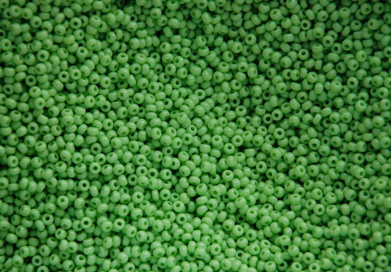 Opaque Pale Green Czech Seed Beads, 10/0