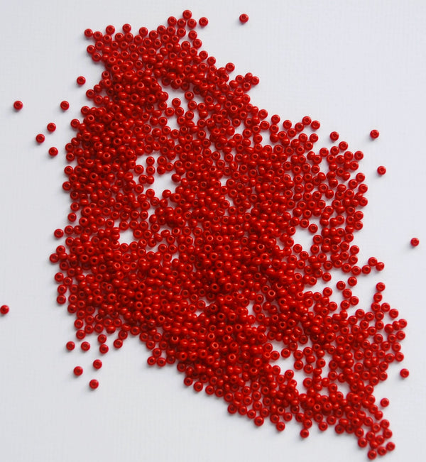 Matte Red Czech Seed Beads, 10/0