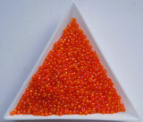 Transparent Orange Rainbow Czech Seed Beads, 10/0