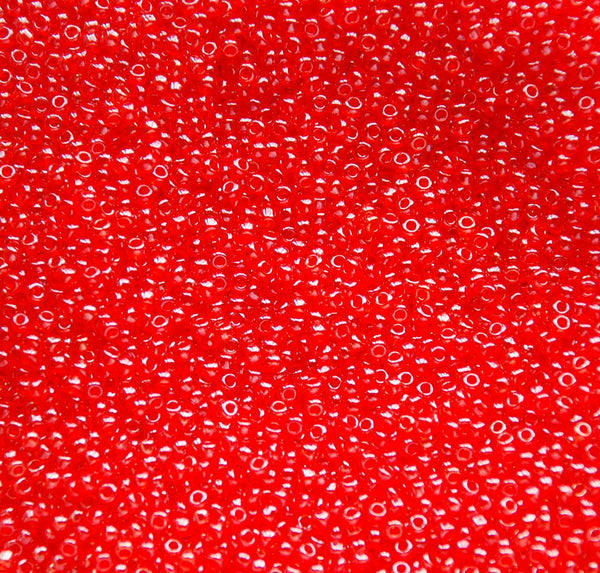 Transparent Dark Orange Luster Czech Seed Beads, 10/0