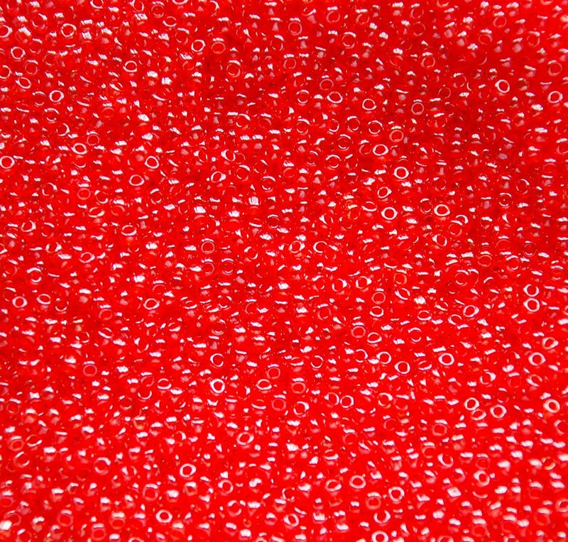 Transparent Dark Orange Luster Czech Seed Beads, 10/0