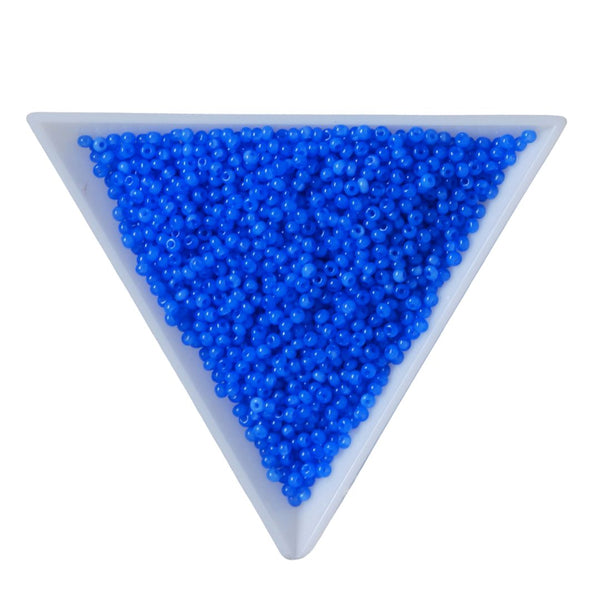 Czech Seed Beads 11/0 in Opaque Blue Oily Color