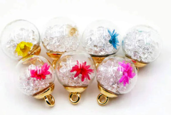 10 pcs Crystal Sand Glass Buttons