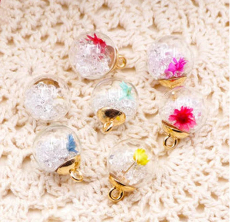 10 pcs Crystal Sand Glass Buttons