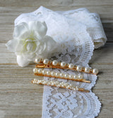 Set of Three Pearls Hair Clips