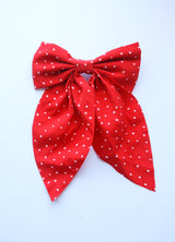 Satin Bow Dotted Hair Clip